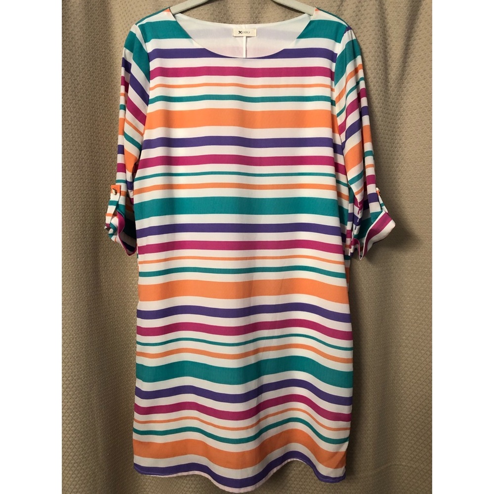 Pastel striped shift dress